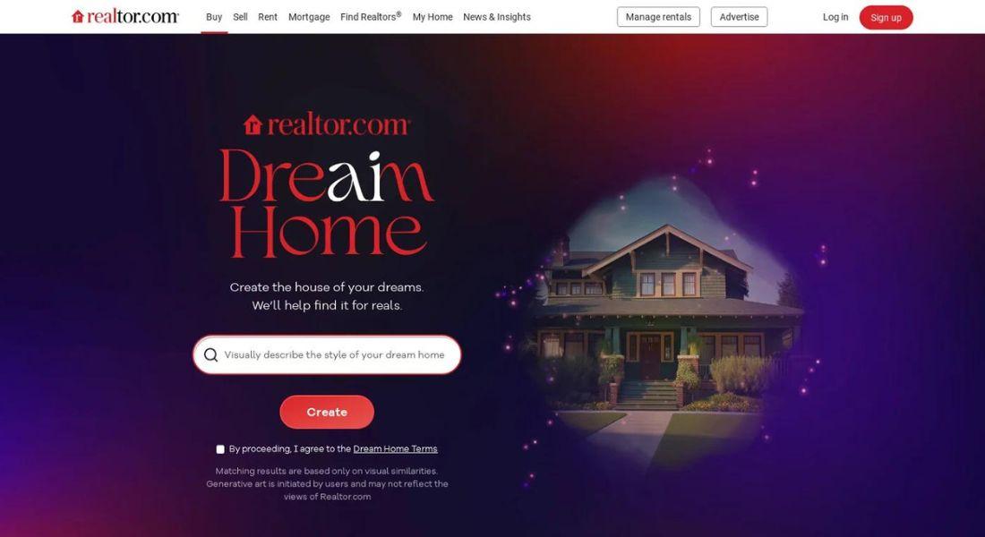 AI in Real Estate App Example Realtor.com