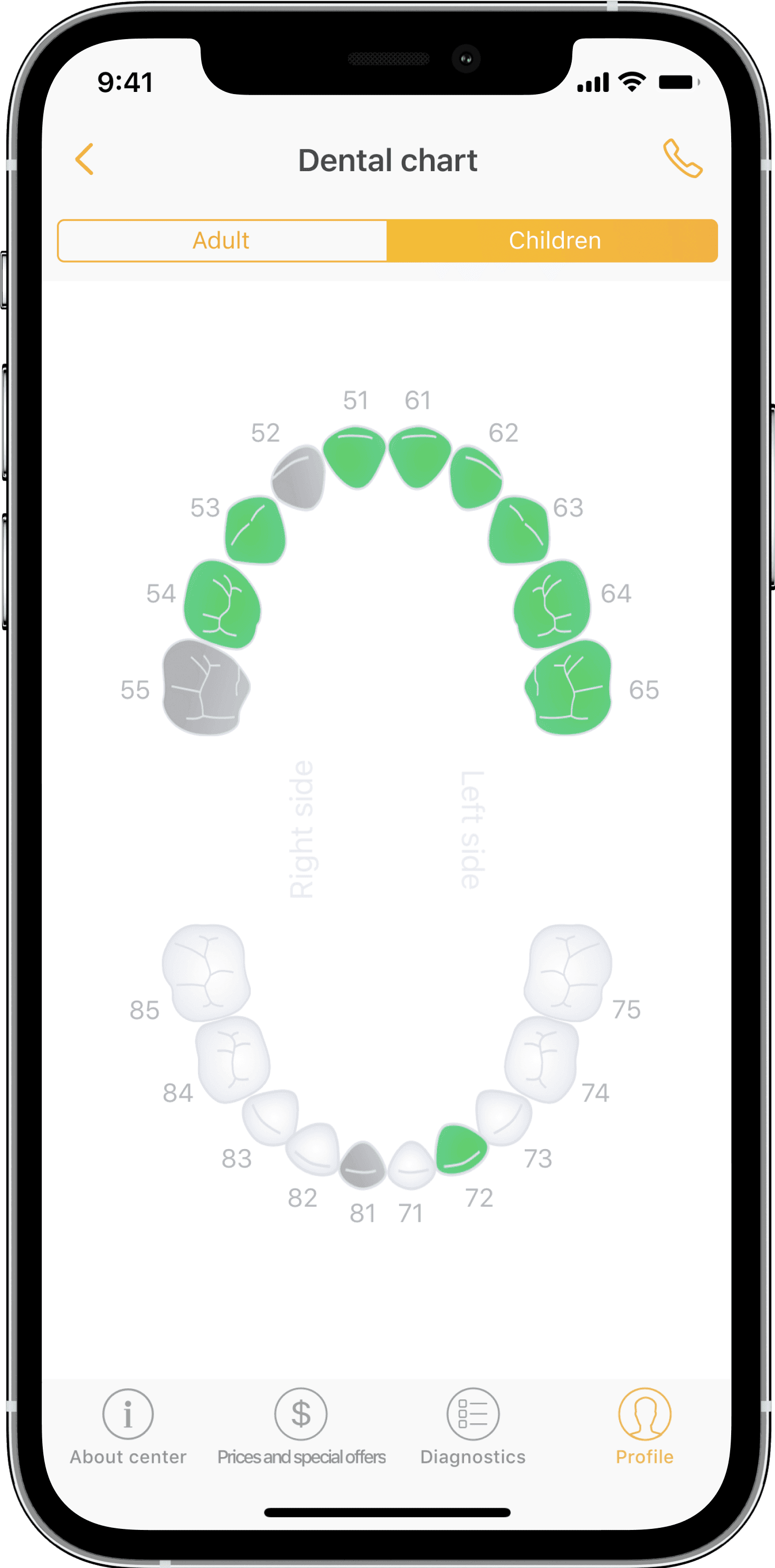 Mobile app for dental practice