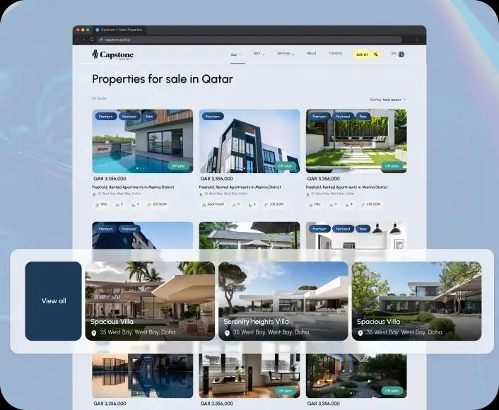 Capstone Property app mockup