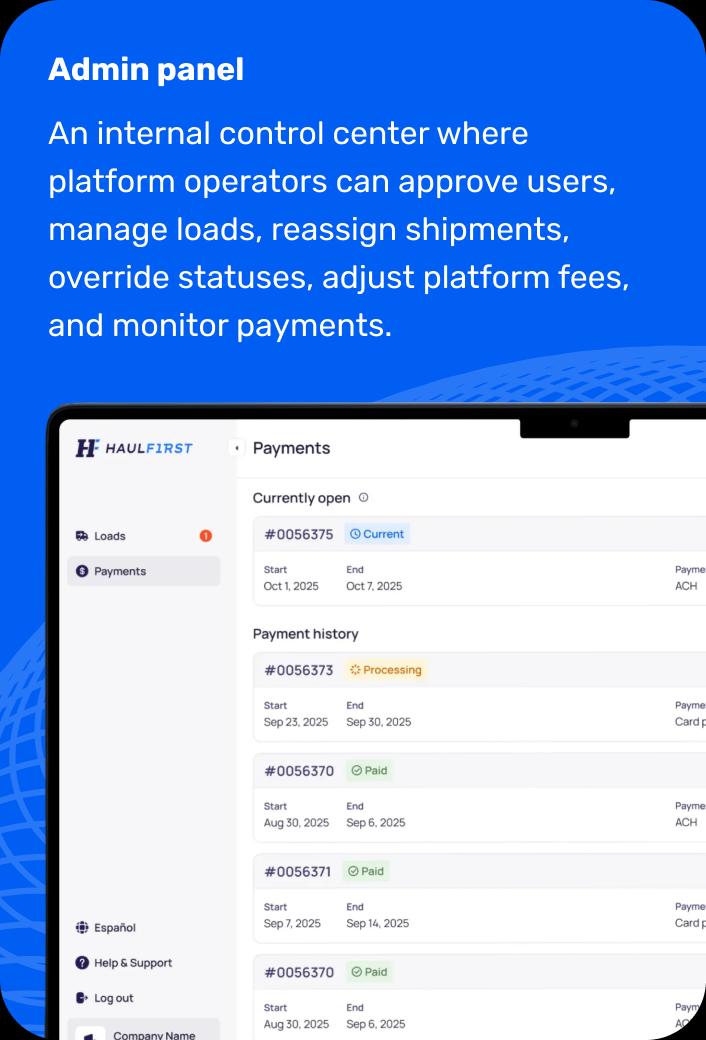 admin panel
