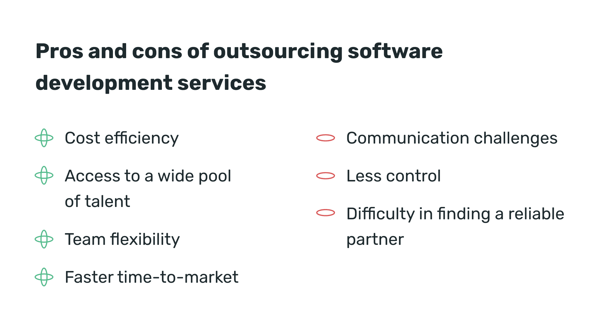 Pros and cons of outsourcing software development services