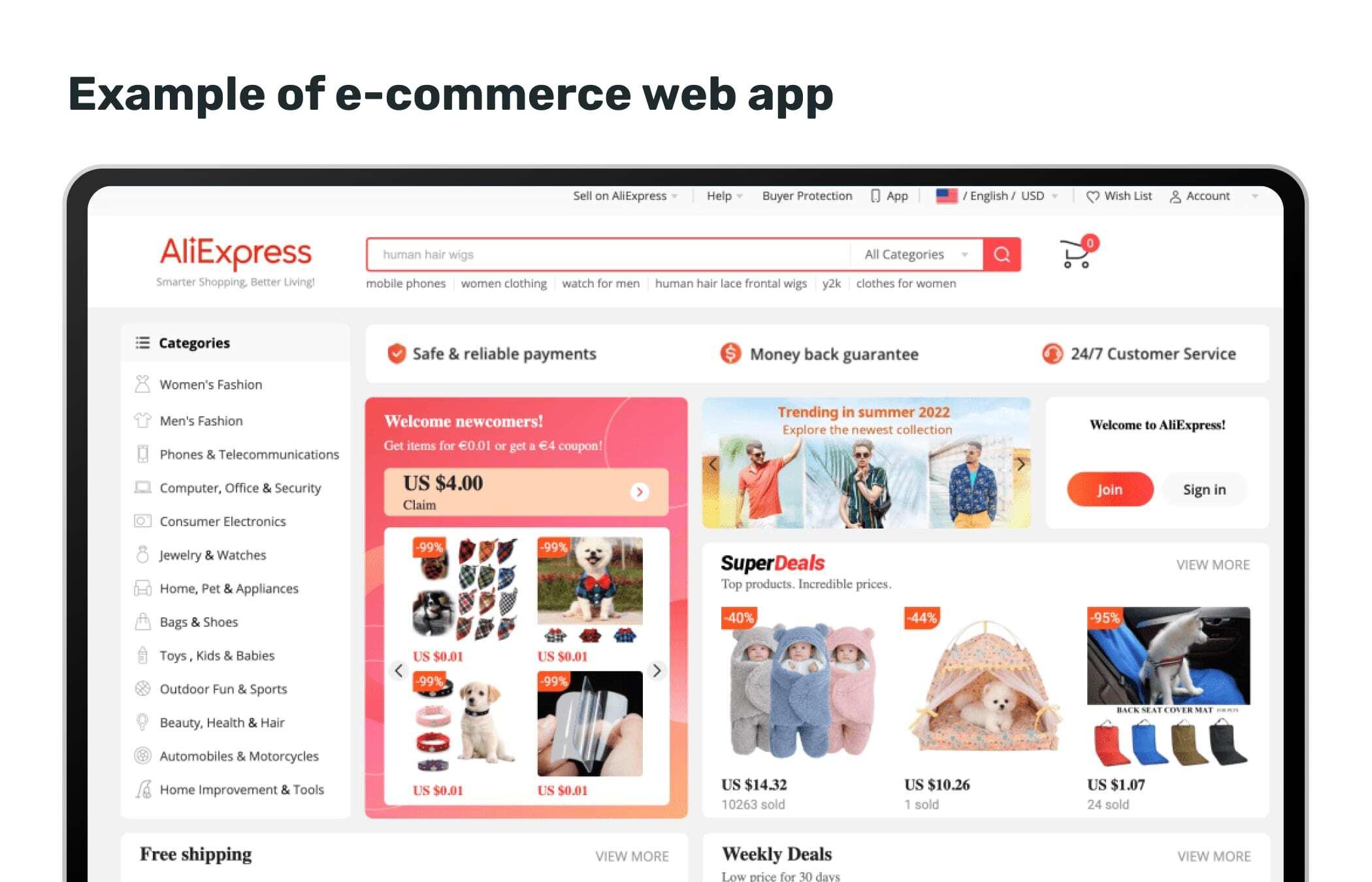 E-commerce web app
