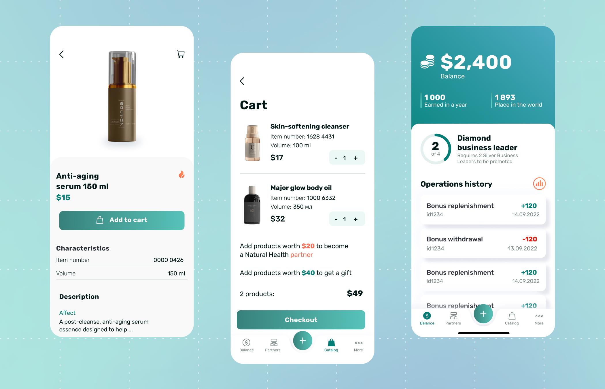 E-commerce mobile app design