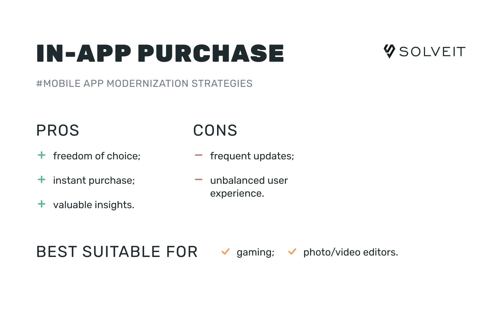 Mobile app monetization model: In-app purchase