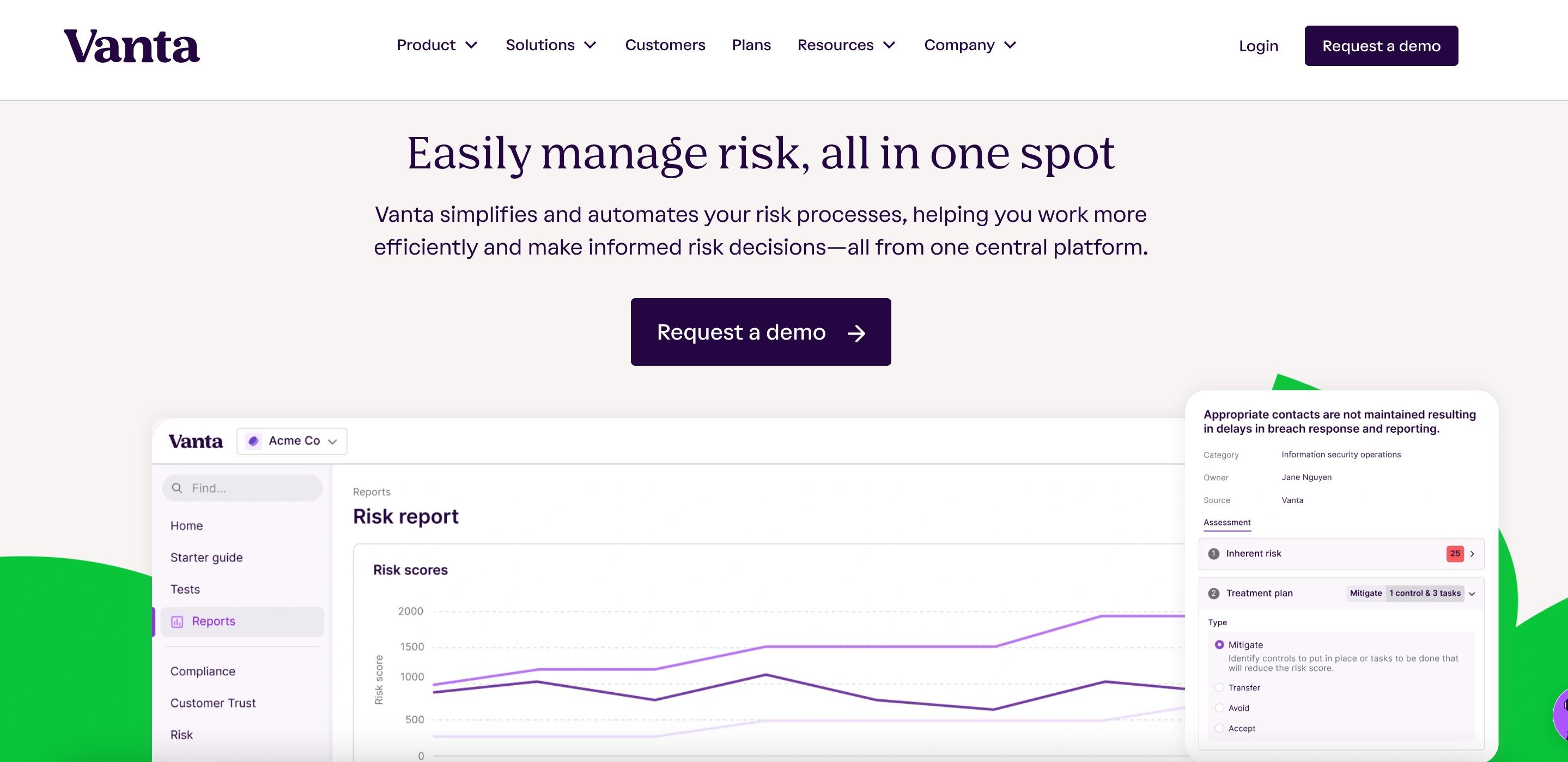 Vanta Risk: the compliance autopilot