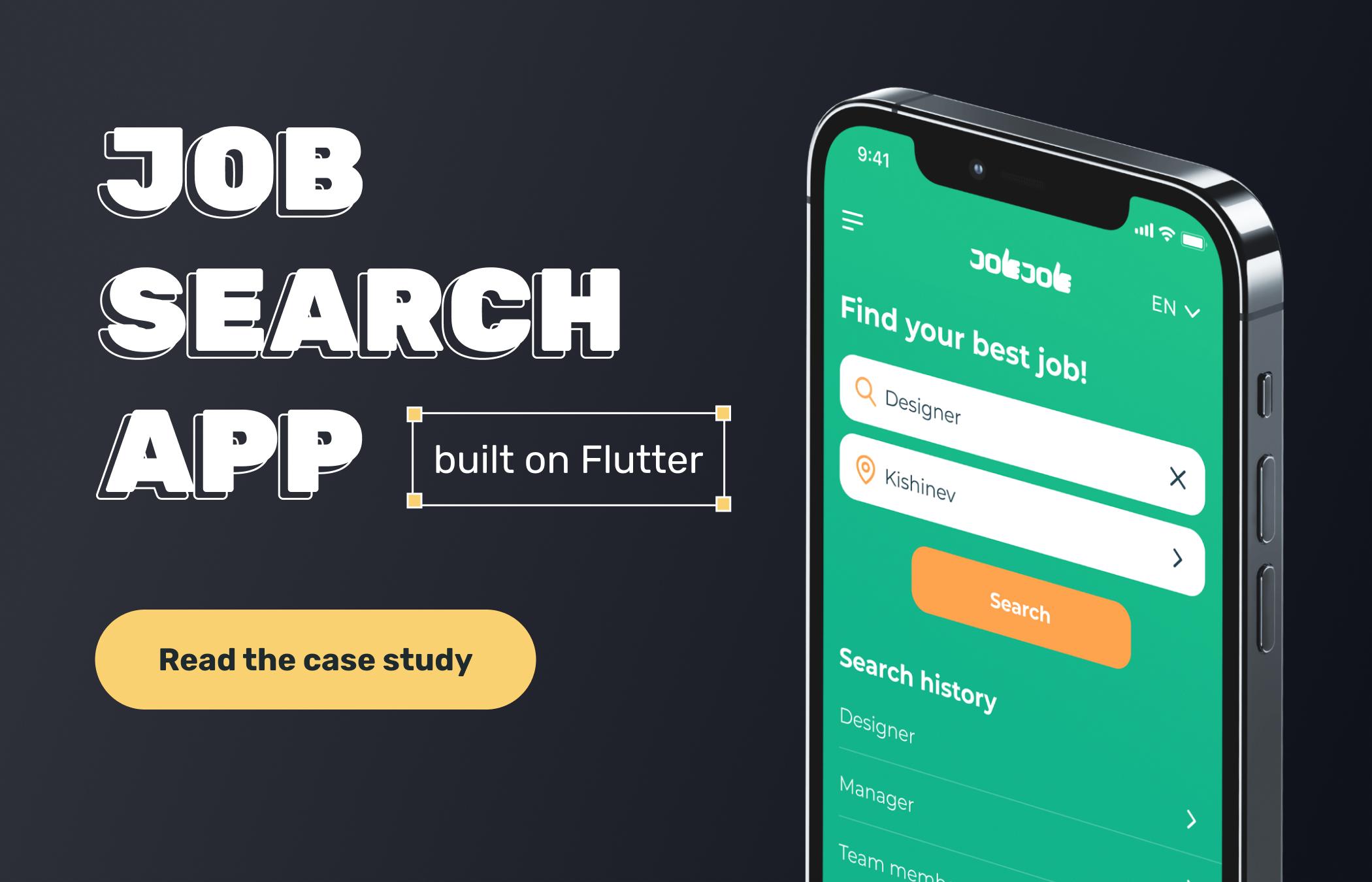 Job search app developed on Flutter