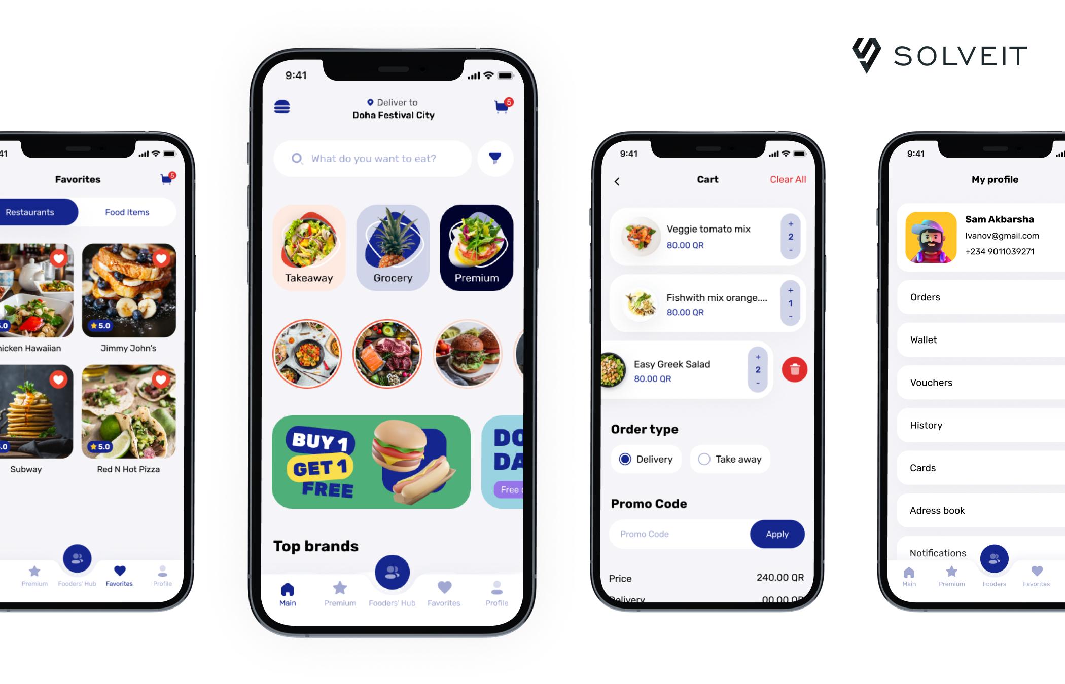 Food delivery app design